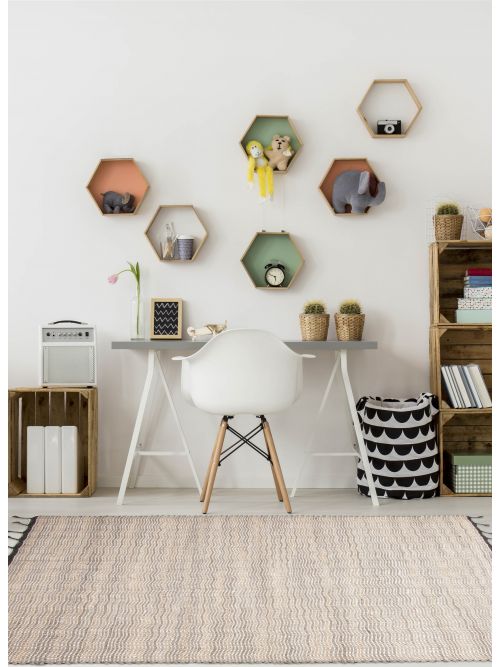 Indian Sienna 5'9" x 7'1" Braided Weave Wool Kilim 