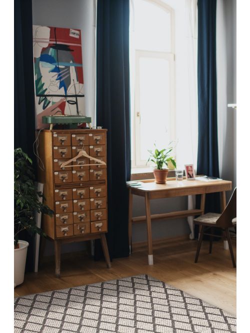 Indian Sienna Braided Weave Wool Kilim, 150 x 239 cm