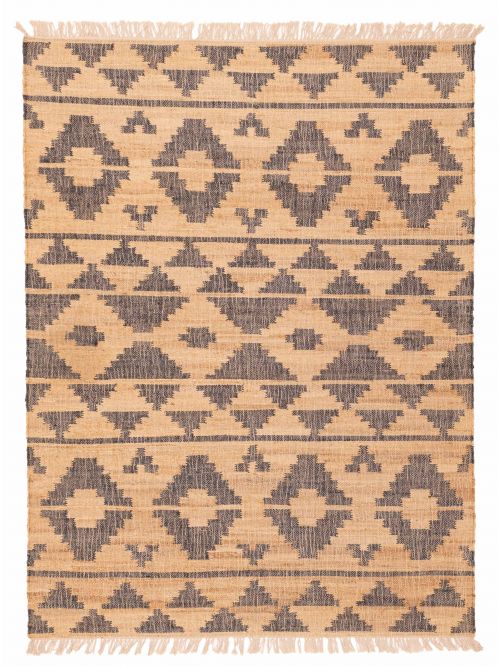 Indian Palas Denizli 5'5" x 7'3" Flat-Weave Jute Kilim 