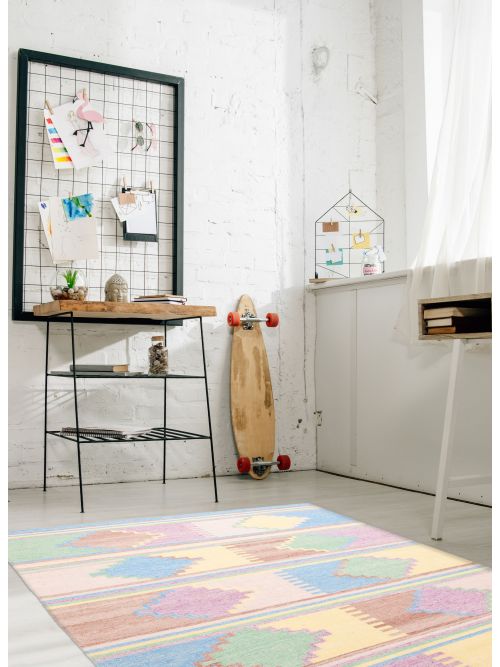 Turkish Ankara Flat-Weave Wool Kilim, 157 x 244 cm