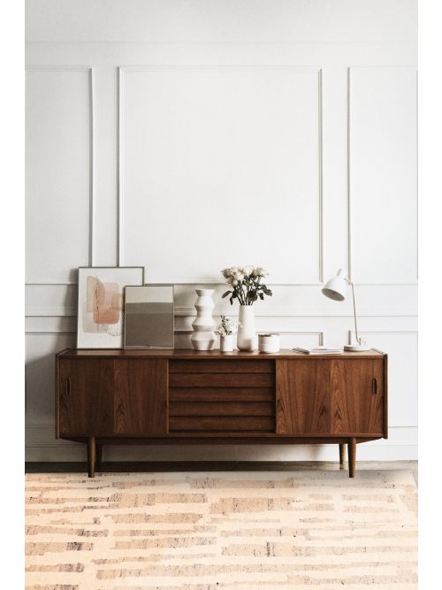 Indian Marrakech Flat-Weave Wool Kilim, 168 x 224 cm