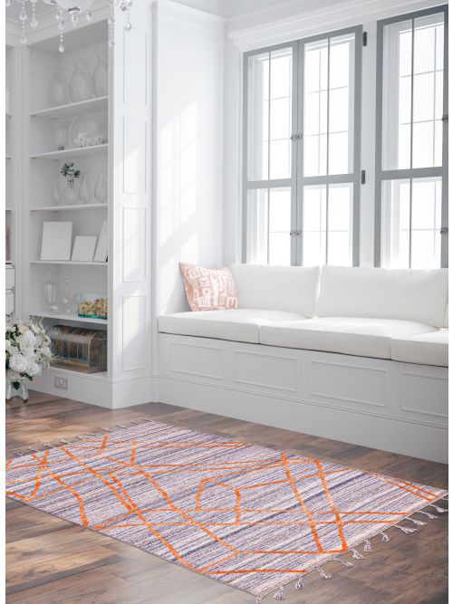 Indian Marrakech Flat-Weave Wool Kilim, 163 x 236 cm