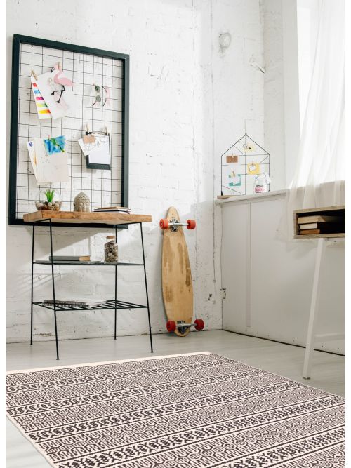 Indian Marrakech Flat-Weave Wool Kilim, 155 x 224 cm