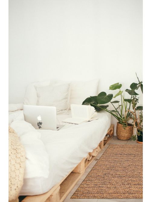 Indian Sienna 5'0" x 7'7" Braid weave Wool Rug 