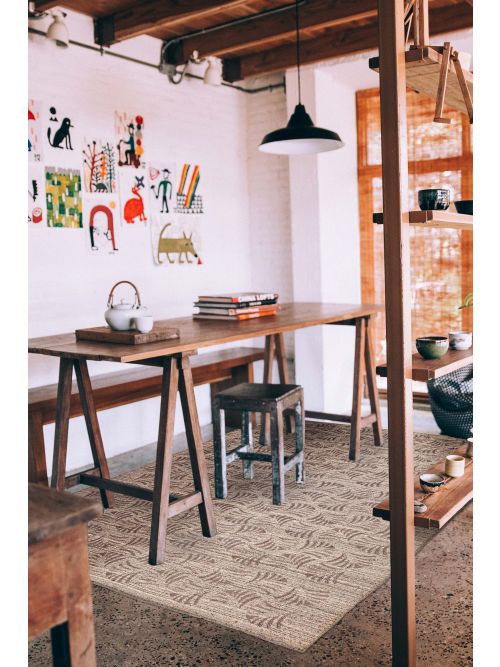 Indian Marrakech Flat-Weave Wool Kilim, 163 x 221 cm