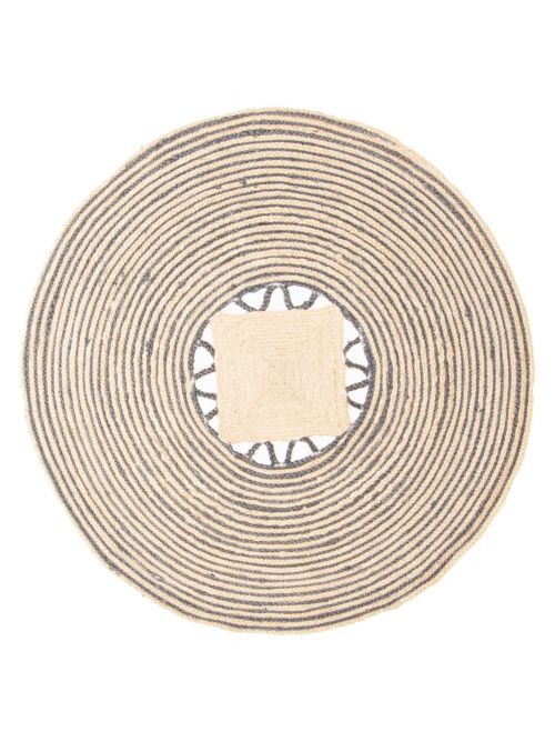 Indian Palas Denizli 4'0" x 4'0" Braided Weave Jute Rug 