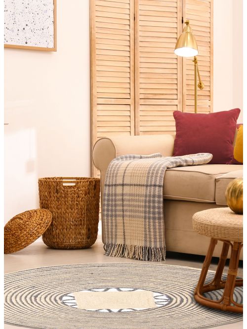 Indian Palas Denizli 4'0" x 4'0" Braided Weave Jute Rug 