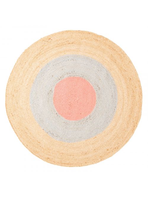 Indian Palas Denizli 3'10" x 3'10" Braided Weave Jute Rug 