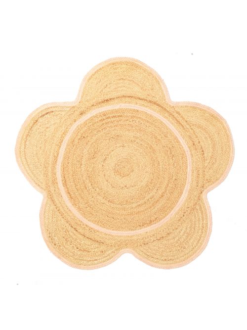 Indian Palas Denizli 3'9" x 3'9" Braided Weave Jute Rug 