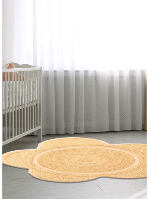 Indian Palas Denizli 3'9" x 3'9" Braided Weave Jute Rug 