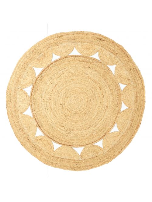 Indian Palas Denizli 4'0" x 4'0" Braided Weave Jute Rug 