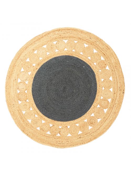 Indian Palas Denizli 3'10" x 3'10" Braided Weave Jute Rug 