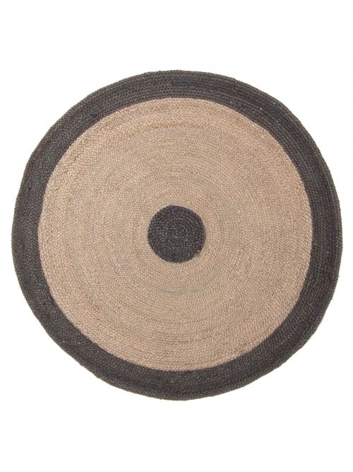 Indian Palas Denizli 4'0" x 4'0" Braided Weave Jute Rug 