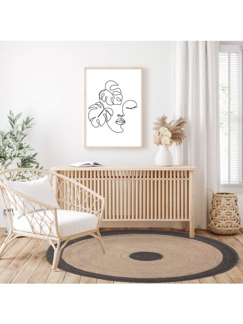 Indian Palas Denizli 4'0" x 4'0" Braided Weave Jute Rug 