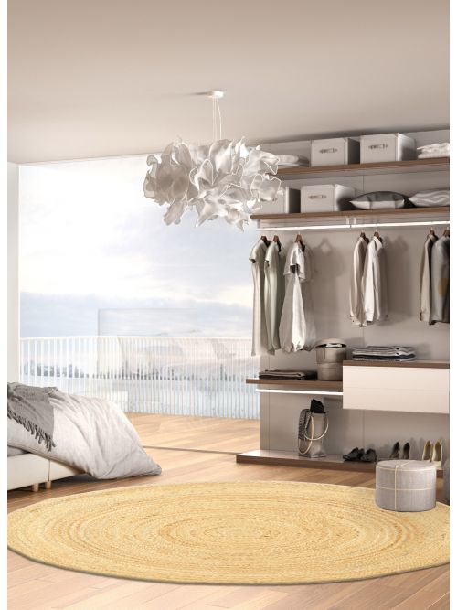 Indian Palas Denizli 3'11" x 3'11" Braided Weave Jute Rug 