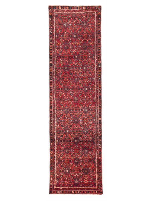 Persian Style 3'5" x 12'4" Hand-knotted Wool Runner Rug 