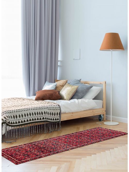 Persian Style 3'5" x 12'4" Hand-knotted Wool Runner Rug 