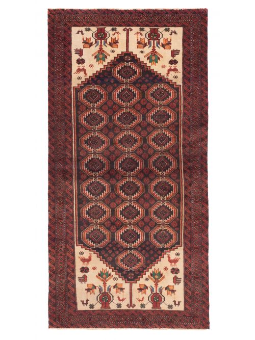 Afghan Baluch 3'9" x 7'9" Hand-knotted Wool Rug 