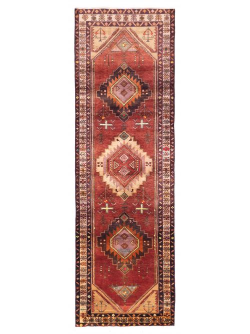 Persian Style 3'7" x 11'11" Hand-knotted Wool Runner Rug 