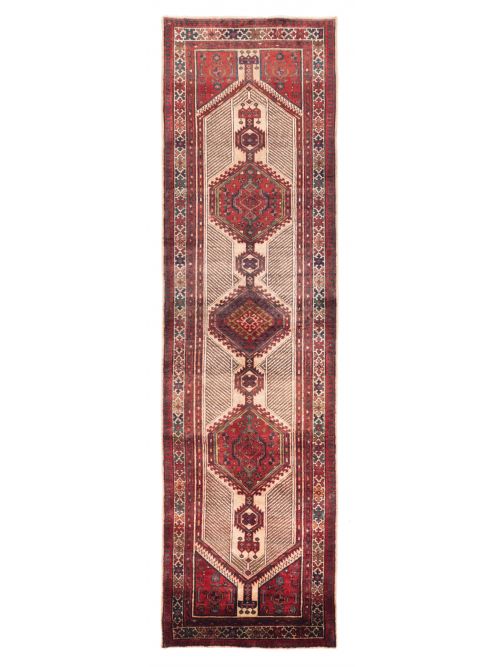Persian Style 3'2" x 11'5" Hand-knotted Wool Runner Rug 
