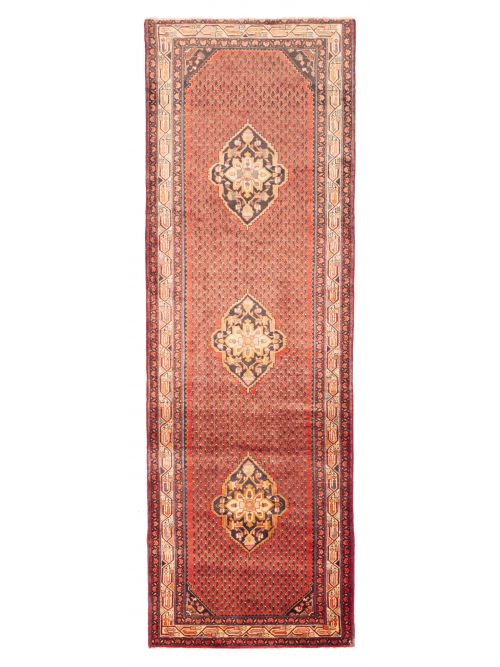 Persian Style 4'1" x 12'5" Hand-knotted Wool Runner Rug 