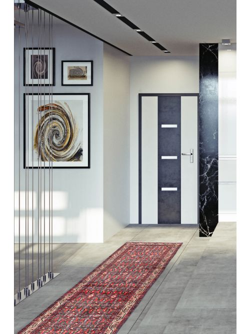 Persian Style 2'11" x 15'7" Hand-knotted Wool Runner Rug 