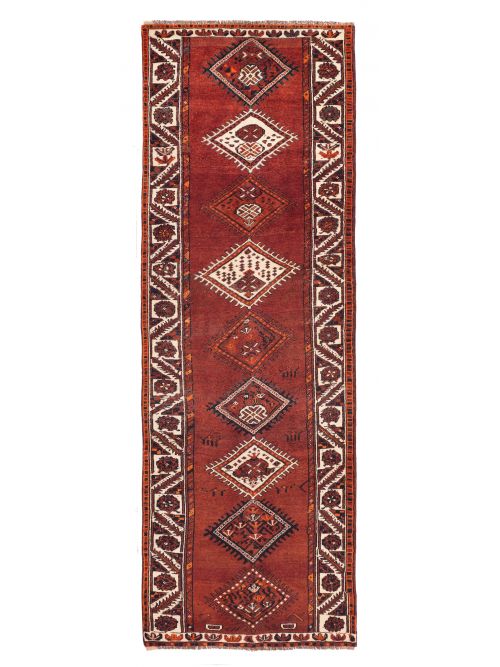 Persian Style 3'11" x 12'0" Hand-knotted Wool Runner Rug 