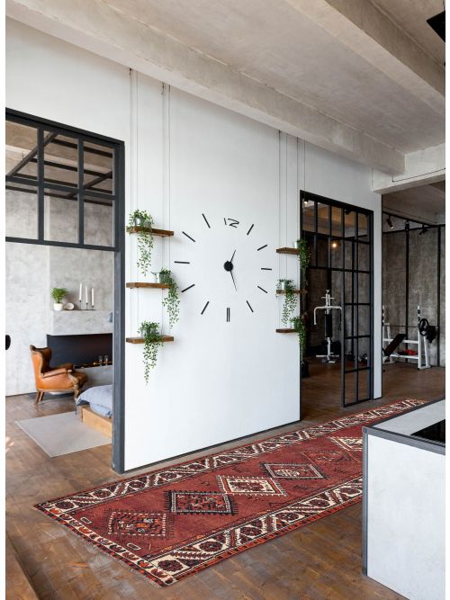 Persian Style 3'11" x 12'0" Hand-knotted Wool Runner Rug 