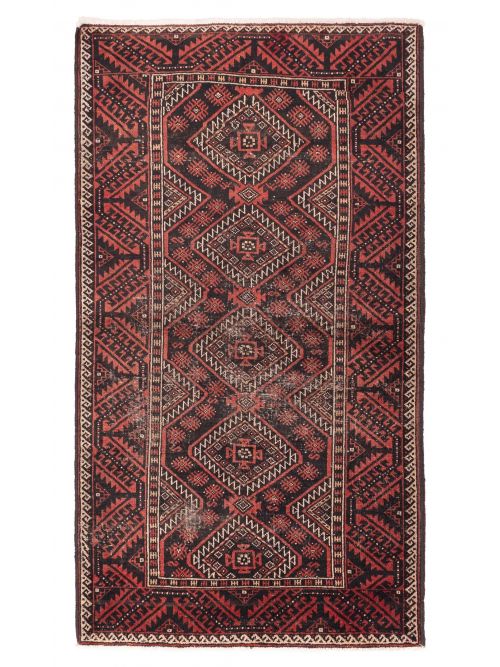 Afghan Baluch 3'11" x 7'1" Hand-knotted Wool Rug 