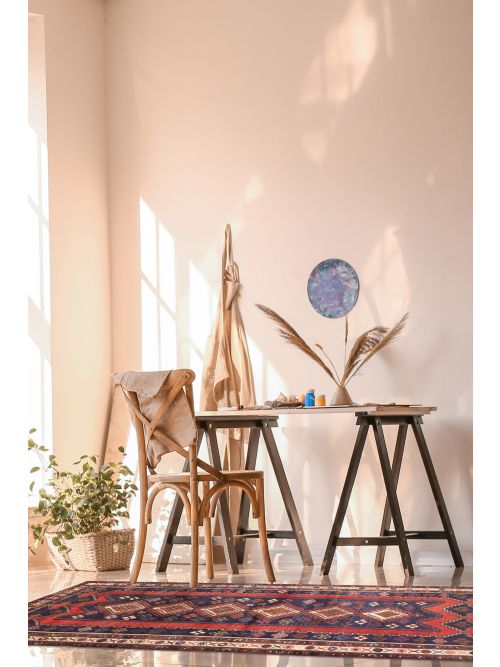 Persian Style 3'3" x 7'7" Hand-knotted Wool Runner Rug 