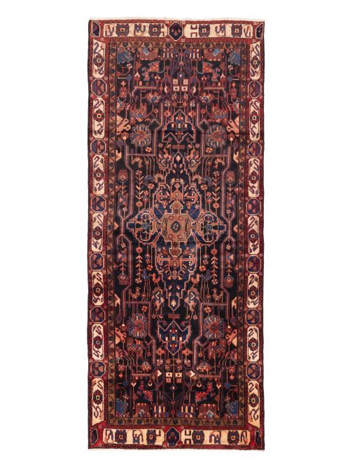 Persian Style 4'7" x 11'10" Hand-knotted Wool Runner Rug 