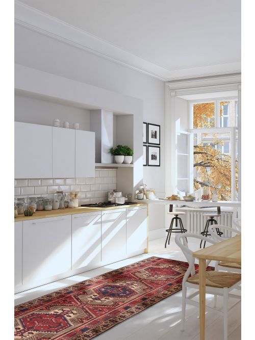 Persian Style 2'9" x 10'10" Hand-knotted Wool Runner Rug 