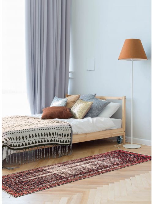 Persian Style 3'9" x 11'7" Hand-knotted Wool Runner Rug 