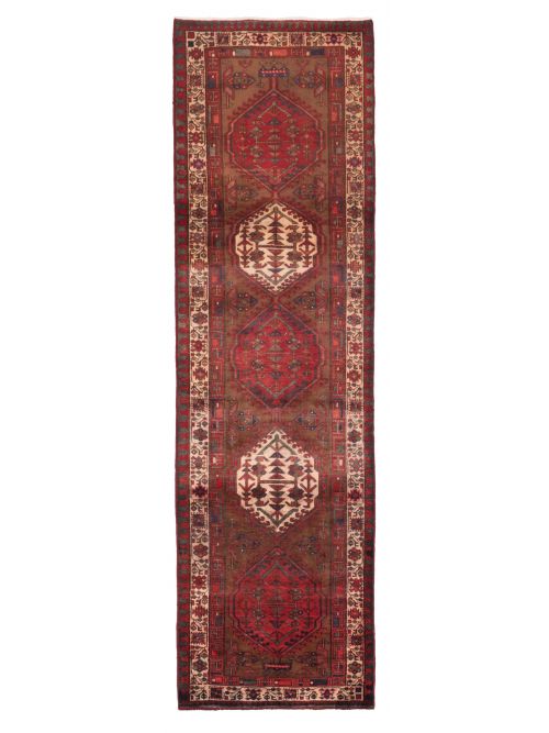 Persian Style 3'3" x 11'2" Hand-knotted Wool Runner Rug 