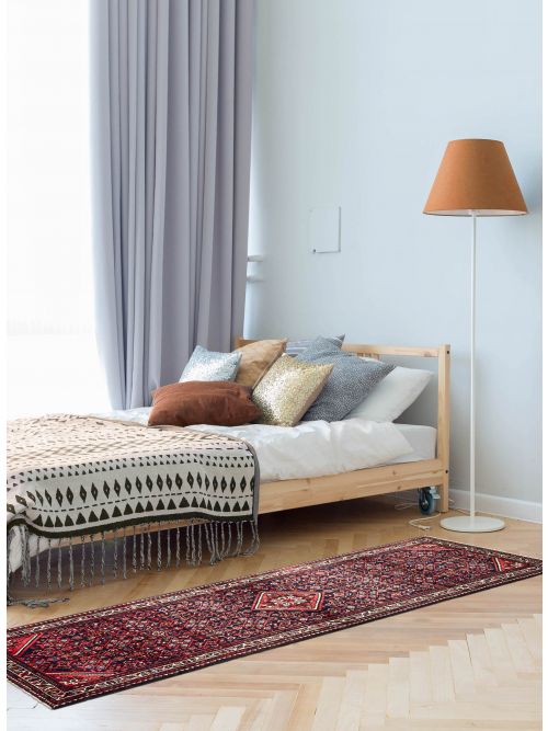 Persian Style 3'5" x 10'6" Hand-knotted Wool Runner Rug 