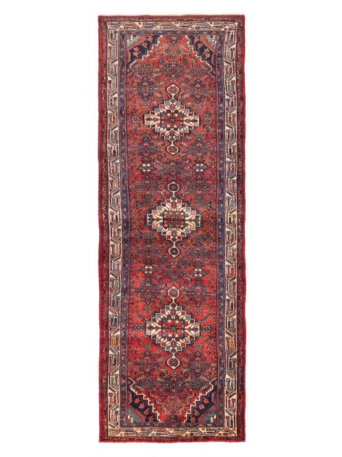 Persian Style 3'7" x 10'11" Hand-knotted Wool Runner Rug 