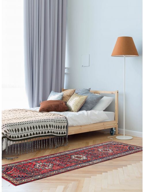 Persian Style 3'7" x 10'11" Hand-knotted Wool Runner Rug 