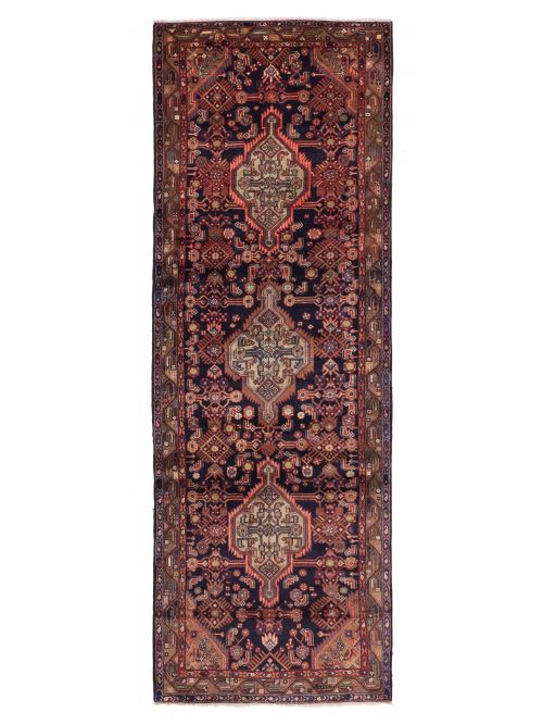 Persian Style 3'10" x 11'7" Hand-knotted Wool Runner Rug 