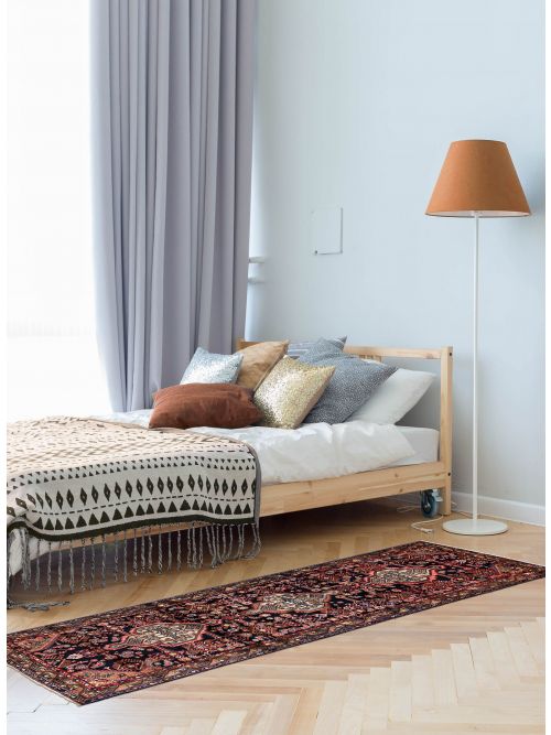 Persian Style 3'10" x 11'7" Hand-knotted Wool Runner Rug 