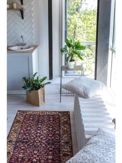 Persian Style 3'9" x 9'6" Hand-knotted Wool Runner Rug 