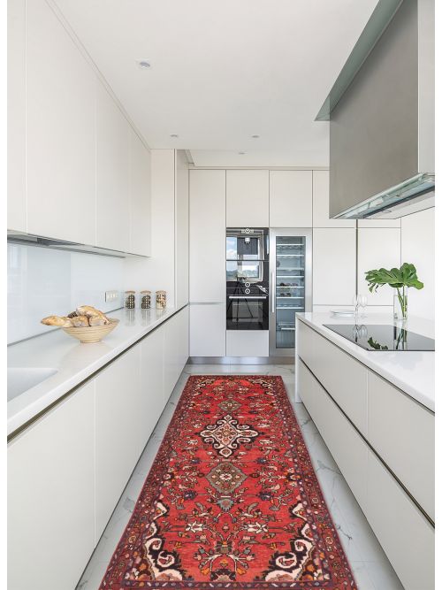 Persian Style 3'5" x 9'9" Hand-knotted Wool Runner Rug 