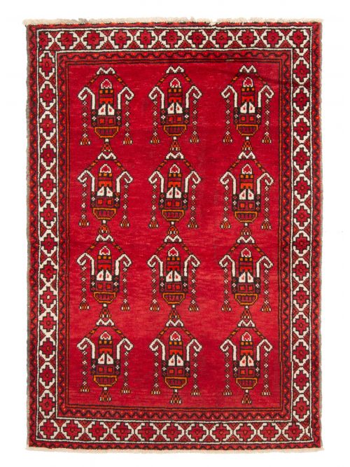 Afghan Baluch 3'11" x 5'11" Hand-knotted Wool Rug 