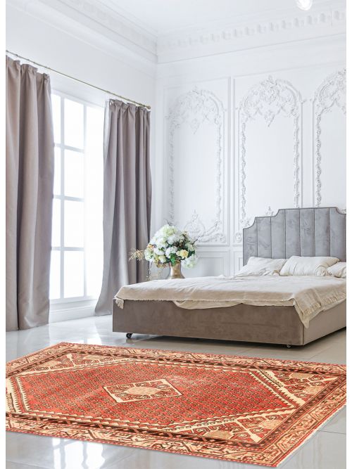 Persian Style 3'11" x 6'8" Hand-knotted Wool Rug 