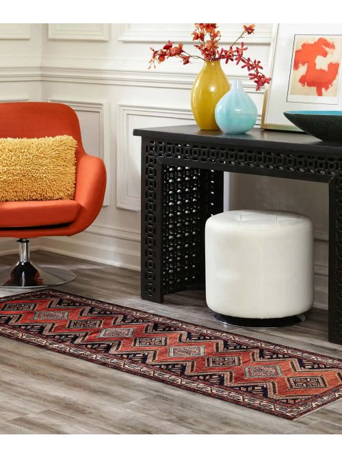 Persian Style Hand-knotted Wool Runner Rug, 107 x 325 cm