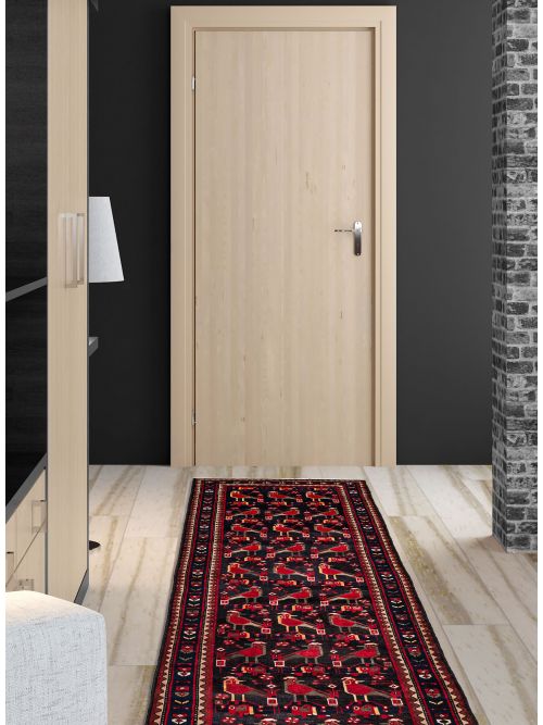 Persian Style Hand-knotted Wool Runner Rug, 104 x 297 cm