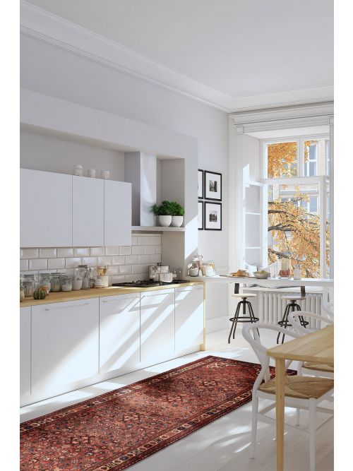 Persian Style Hand-knotted Wool Runner Rug, 112 x 338 cm