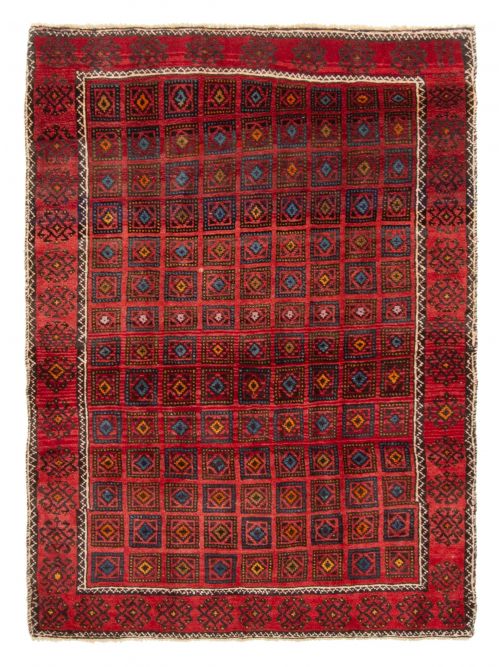 Afghan Baluch 3'5" x 4'11" Hand-knotted Wool Rug 