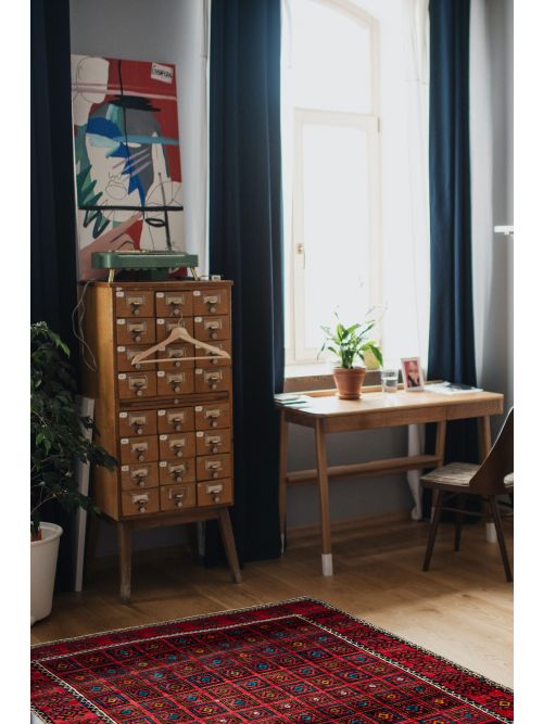 Afghan Baluch 3'5" x 4'11" Hand-knotted Wool Rug 