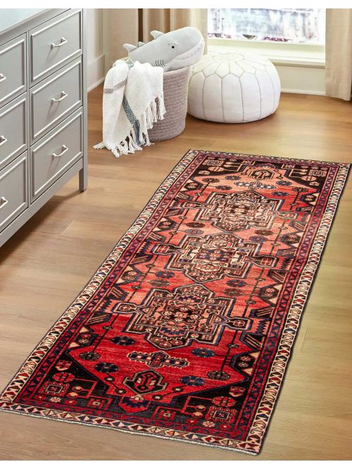 Persian Style 3'1" x 9'7" Hand-knotted Wool Runner Rug 