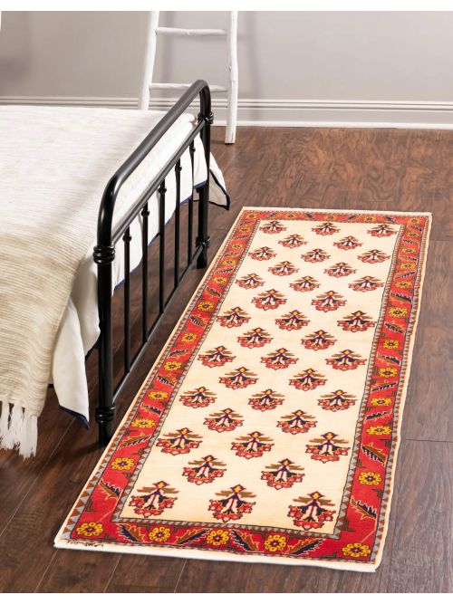 Persian Tabriz Hand-knotted Wool Runner Rug, 91 x 244 cm
